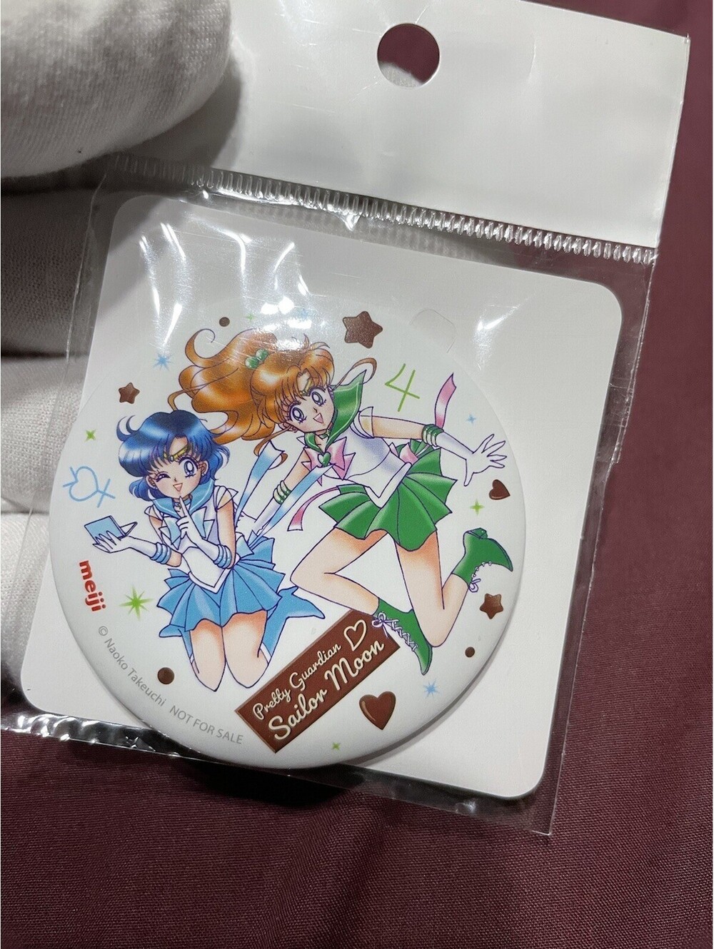Meiji Sailor Moon Mercury Jupiter Can Mirror Collectible Vintage Japan